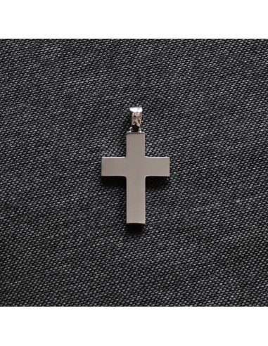 WHITE GOLD STRIPED CROSS
