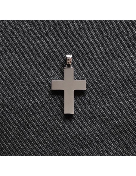 WHITE GOLD STRIPED CROSS