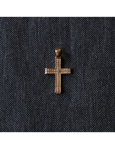 GOLD CROSS WITH ZIRCONIA