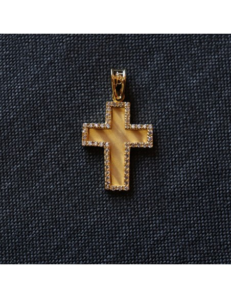 GOLD CROSS WITH ZIRCONIA