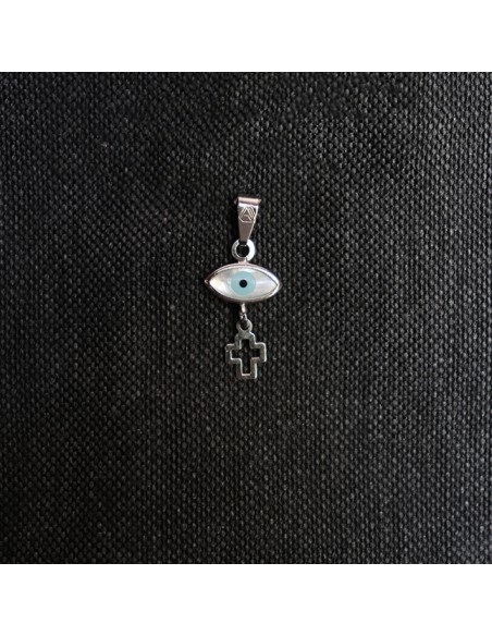 PENDANT AMULET EYE WITH CROSS