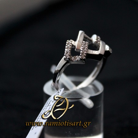 white-gold ring for women with cubic zirconia