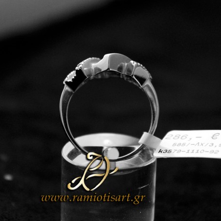 white-gold ring for women with cubic zirconia