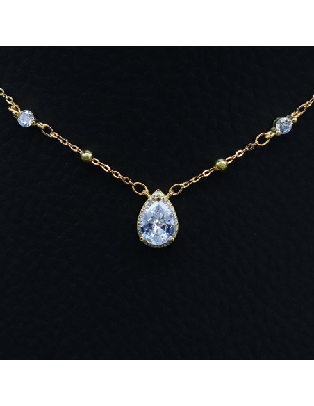 ZIRCONIA GOLD PLATED NECKLACE