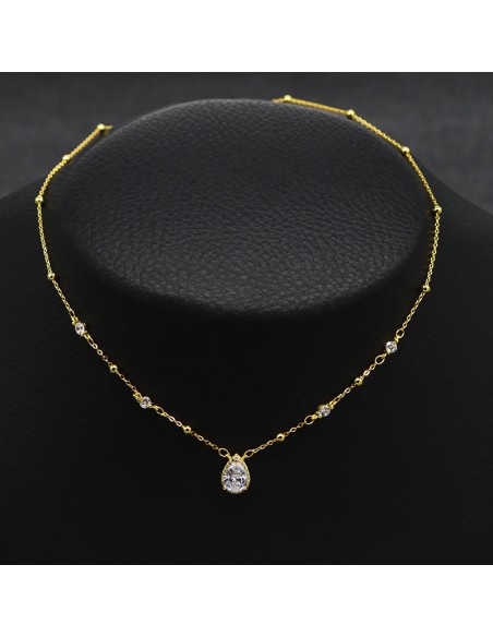 ZIRCONIA GOLD PLATED NECKLACE
