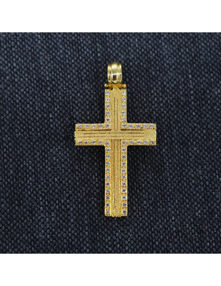 GOLD CROSS WITH ZIRCONIA