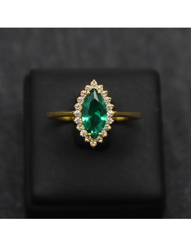 GOLD RING WITH GREEN ZIRCON