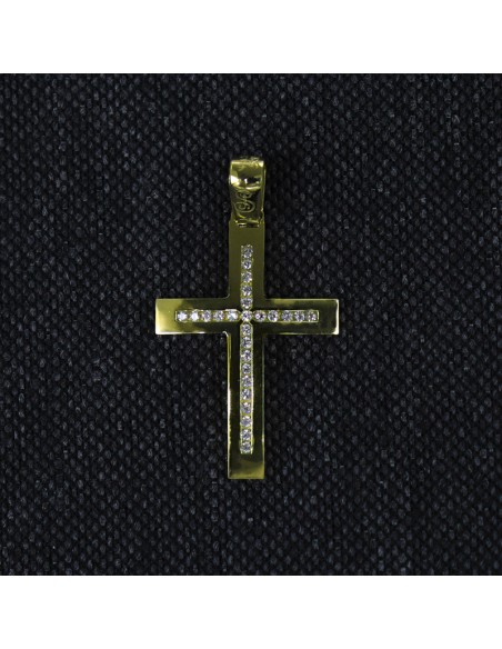 GOLD CROSS WITH ZIRCONIA