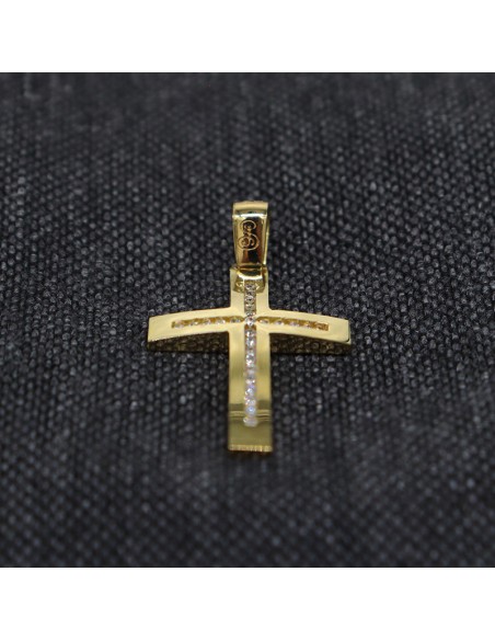 GOLD CROSS WITH ZIRCONIA