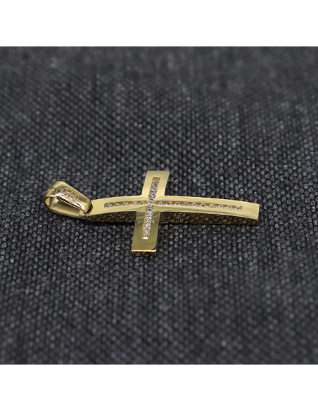 GOLD CROSS WITH ZIRCONIA