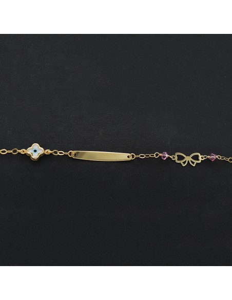 GOLD BRACELET WITH ROSE ZIRCONIA