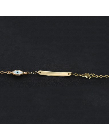 GOLD BRACELET WITH EYE AND ID
