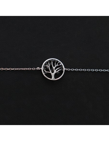 THE TREE OF LIFE BRACELET WITH BLACK ZIRCONIA