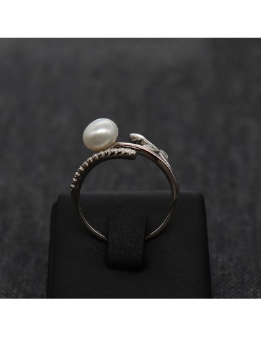 RING WITH PEARL AND ZIRCON