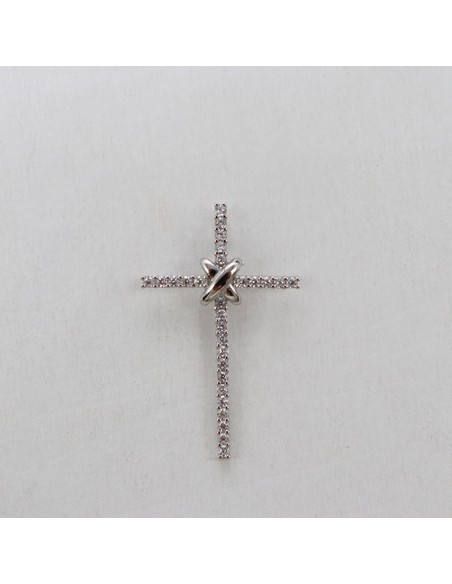 SILVER CROSS WITH ZIRCONIA