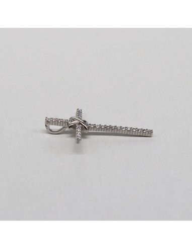 SILVER CROSS WITH ZIRCONIA