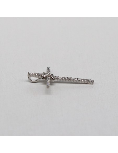 SILVER CROSS WITH ZIRCONIA