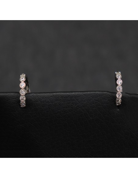 SILVER HOOP EARRINGS WITH ZIRCONIA