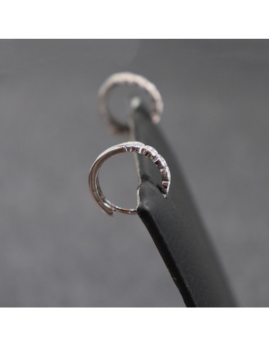 SILVER HOOP EARRINGS WITH ZIRCONIA