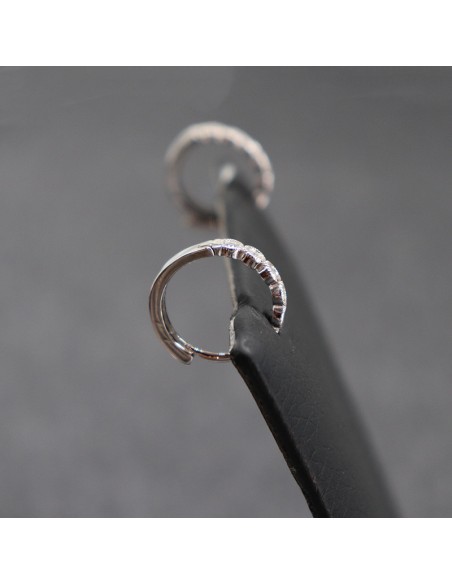SILVER HOOP EARRINGS WITH ZIRCONIA