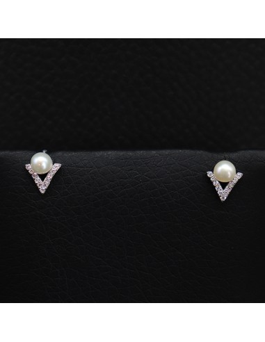EARRINGS WITH ZIRCON AND PEARL