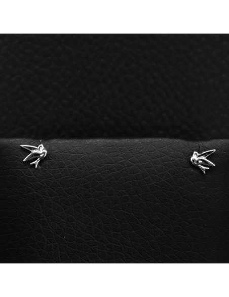 SILVER EARRINGS WITH SWALLOW