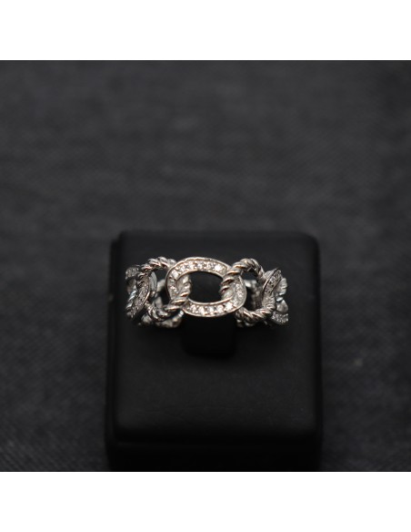 KNIT RING WITH ZIRCON