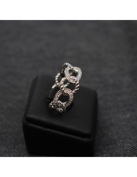 KNIT RING WITH ZIRCON