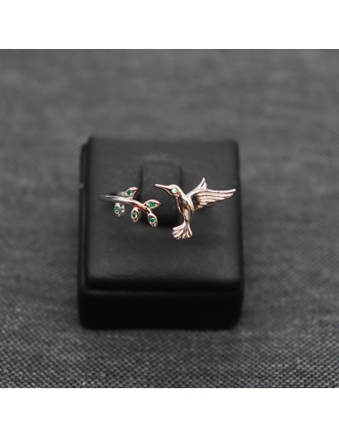 SILVER RING WITH SWALLOW