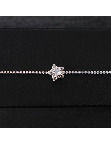 SILVER STAR BRACELET WITH ZIRCONIA