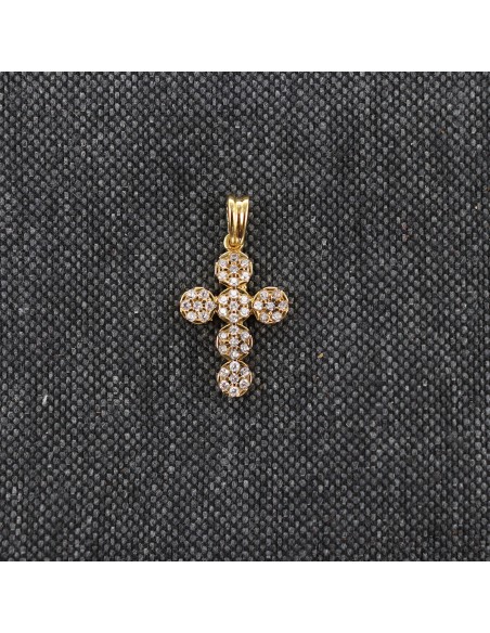 GOLD CROSS WITH ZIRCONIA
