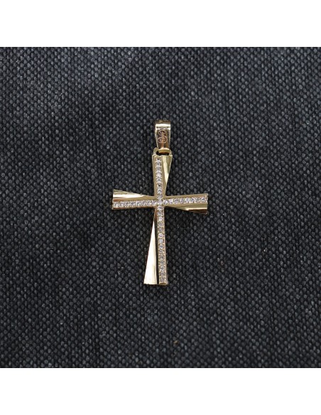 GOLD CROSS WITH ZIRCONIA