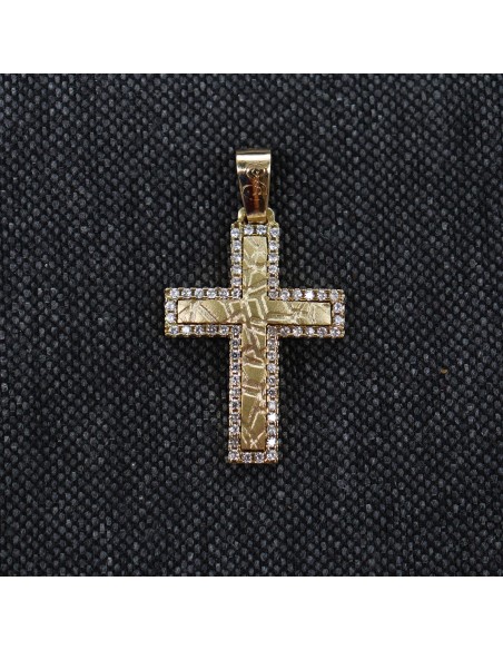 GOLD CROSS WITH ZIRCONIA