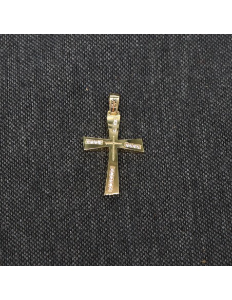 GOLD CROSS WITH ZIRCONIA
