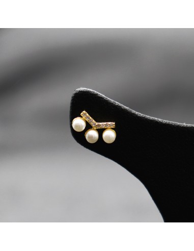 EARRINGS WITH PEARLS AND ZIRCONS