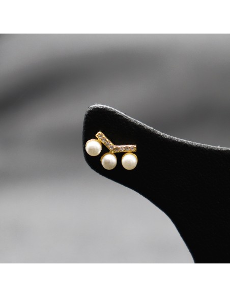 EARRINGS WITH PEARLS AND ZIRCONS