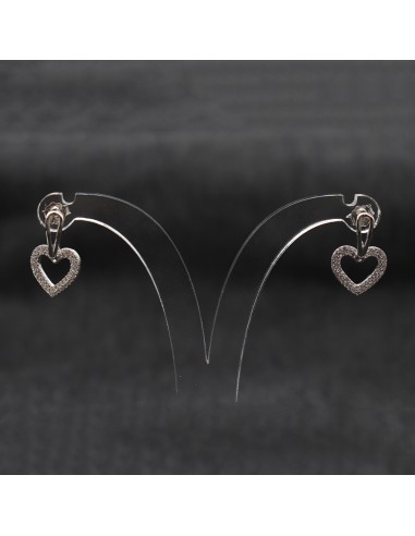 DANGLING HEART EARRINGS WITH ZIRCONIA