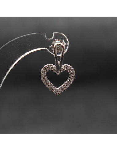DANGLING HEART EARRINGS WITH ZIRCONIA