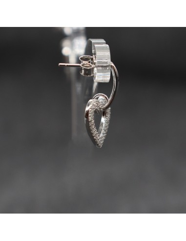 DANGLING HEART EARRINGS WITH ZIRCONIA