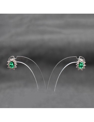 SILVER EARRINGS WITH GREEN ZIRCON