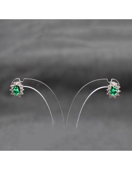 SILVER EARRINGS WITH GREEN ZIRCON