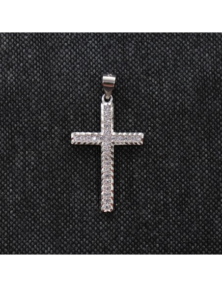SILVER CROSS WITH ZIRCONIA