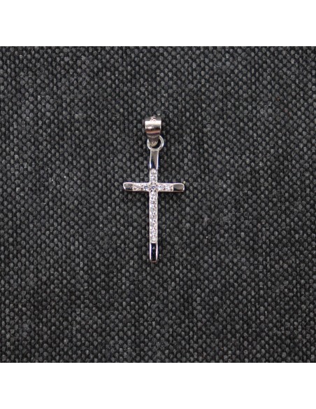 SILVER CROSS WITH ZIRCONIA