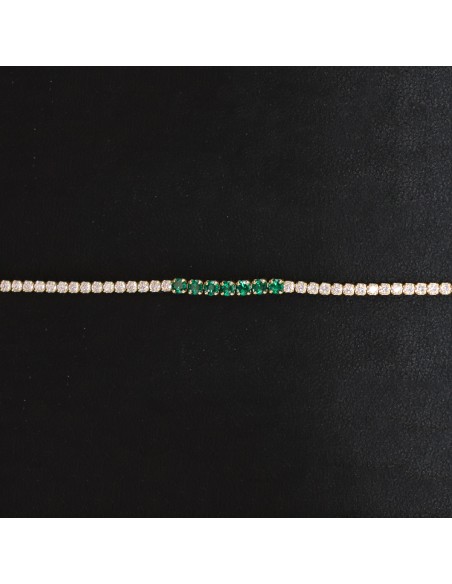 BRACELET WITH WHITE AND GREEN ZIRCON