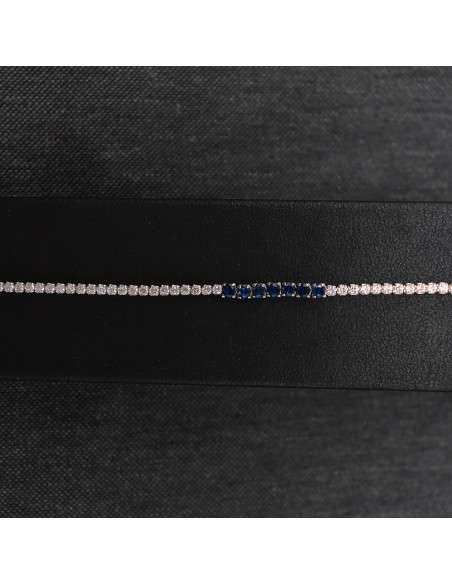 BRACELET WITH WHITE AND BLUE ZIRCON