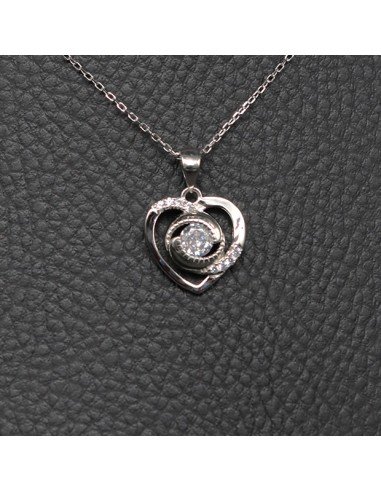SILVER NECKLACE WITH ZIRCONIA HEARTS