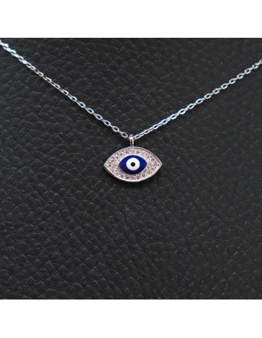 SILVER NECKLACE WITH EYE AND ZIRCONIA