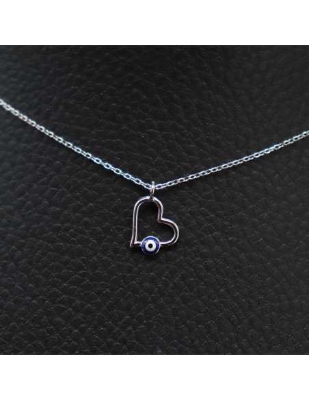 SILVER NECKLACE WITH BLUE EYE