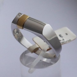 men's ring in white gold with yellow gold 2