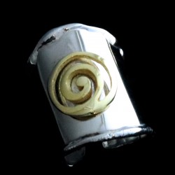 chevalier ring in silver with yellow plated